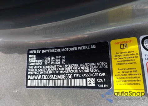 2021 Mini Convertible Cooper from USA, damaged, VIN WMWWJ3C06M3M08556